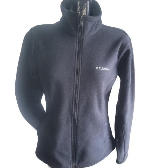 Black Columbia Full Zip Omni-heat Thermal Comfort Soft Shell Jacket M - Picture 1 of 6